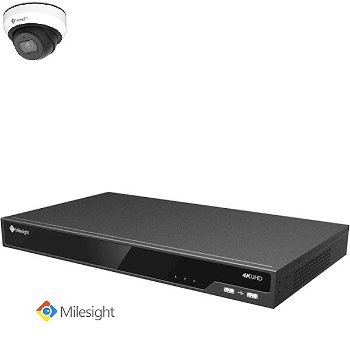 Milesight NVR 4TB met 1 - 16 2MP Dome camera's - 0