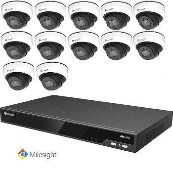 Milesight NVR 4TB met 1 - 16 2MP Dome camera's - 2