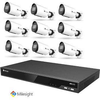 milesight nvr 4TB met 1 -16 mini Bullet camera's 5MP - 2