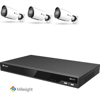 milesight nvr 4TB met 1 -16 mini Bullet camera's 5MP - 4