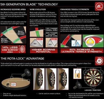 Dartborden van Winmau de Blade 5 Dartbord - 2