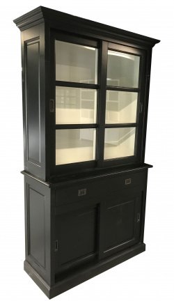 Buffetkast Geleen zwart - wit 120 x 50/40 x 220 - nr. 1