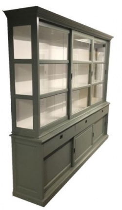 Buffetkast Putten XL Engels groen - wit 300 x 50/40 x 240