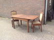 eetkamerset - tafel + 4 beklede stoelen - 1 - Thumbnail