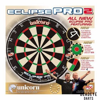 Unicorn Dartboard Eclipse Pro 2 nieuw - 0