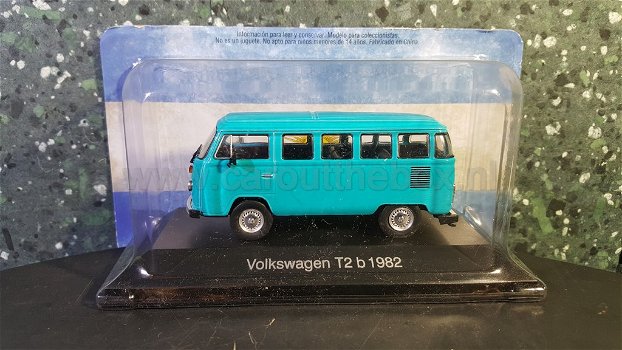 1982 Volkswagen Vw kombi t2 blauw 1:43 Atlas - 0