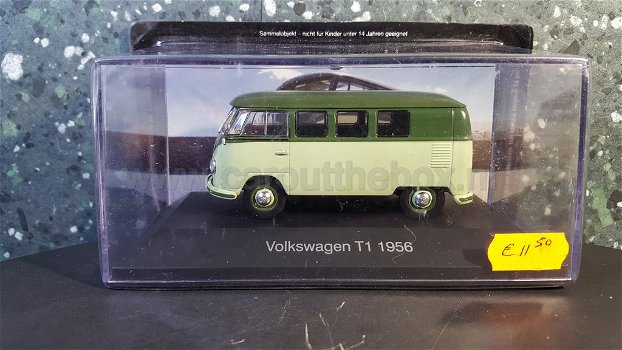 Volkswagen Vw kombi T1 + T2 set 5 stuks 1:43 Atlas - 1