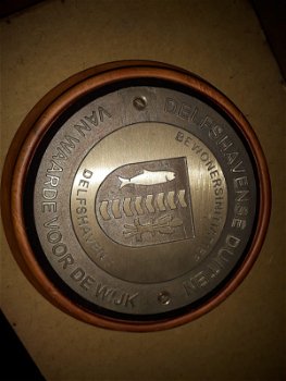 Unieke plaquette van delfshaven Rotterdam Op hout - 1