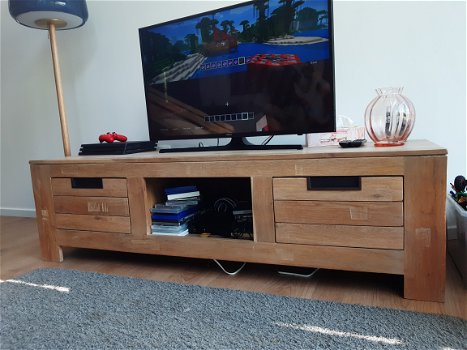 Tv-meubel - massief hout - 0