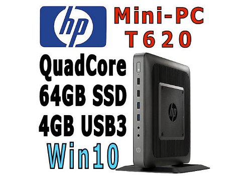 ...HP t620 Mini-PC QuadCore 1.5Ghz 4GB 64GB SSD | USB3 | Kodi - 0