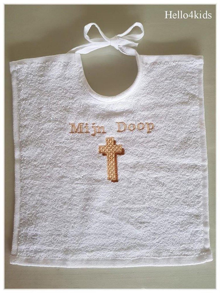 gratis naam zever doek Doopslab doopkleding slabbetje doop - nr. 1