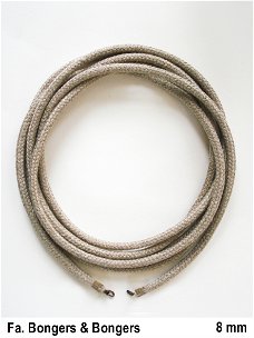 Ambachtelijk vervaardigd "eindloos" touw 8 mm in naturel, rood of groen
