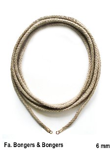 Ambachtelijk vervaardigd "eindloos" touw 6 mm in naturel, rood of groen