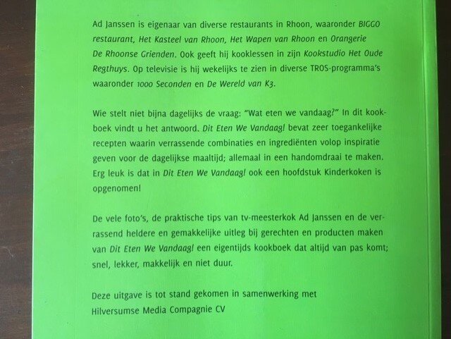 Dit eten we vandaag - Ad Janssen - Afbeelding 2