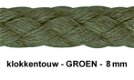 Luxe kwaliteit gevlochten klokkentouw dikte 8 mm. Kleur: groen. - 0 - Thumbnail