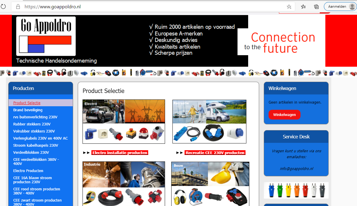 CEE 16A recreatie 3-voudig verdeelblok blauw met 5 meter kabel 230V - Afbeelding 2