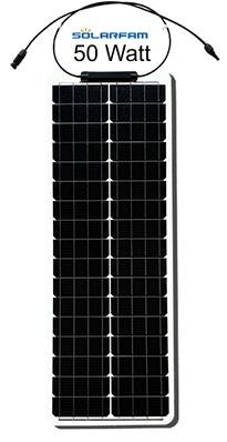 Goedkope 12V-MONO-FLEXIBLE-LONG 50W semi flexibele zonnepaneel