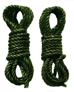 4,40 m. geslagen Comtoise touw, kleur GROEN, 3 mm. - 0