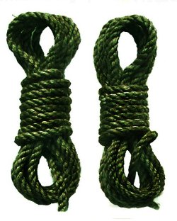4,40 m. geslagen Comtoise touw, kleur GROEN, 2 mm.