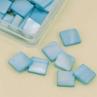 Mozaiek steentjes 40pcs 10x10mm - Parelmoer Blauw - 0