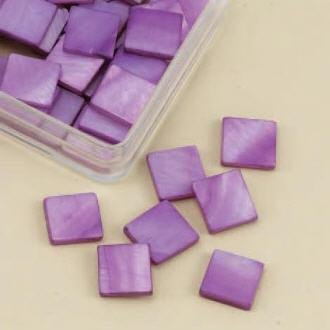 Mozaiek steentjes 40pcs 10x10mm - Parelmoer Lila - 0