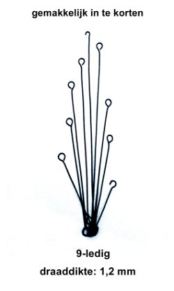 Luxe draadketting, 9-ledig, voor comtoise, los, 1,2 mm.