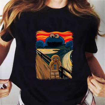 ulzzang Women camisas Loose Casual tee Van Gogh - 0