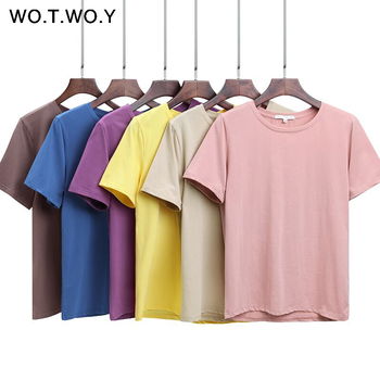 WOTWOY 2020 Summer Cotton T Shirt Women Loose - 0