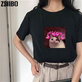 Women Print Shirt Tops clothes vintage T-Shirts O - 0