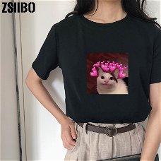 Women Print Shirt Tops clothes vintage T-Shirts O