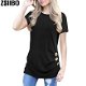 ZSIIBO Womens Long Short Sleeve Casual Round Neck - 0 - Thumbnail