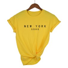 New York Soho Letter Women tshirts Cotton Casual