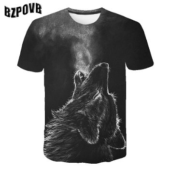 2019 New men t shirt 3D Wolf tshirt - 0