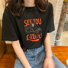 casual short sleeve o-neck spoof tees Harajuku Ulzzang