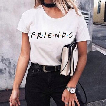 FRIENDS Letter t shirt Women tshirt Casual Funny - 0