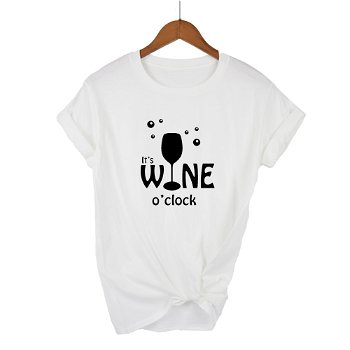 Women Tops IT'S WINE O'CLOCK Letters Print Women - 0