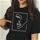 face abstract simple Women tshirt Cotton Casual Funny - 0 - Thumbnail