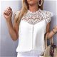 Summer 2020 Womens Tops Blouses Lace Patchwork Sleeveless - 0 - Thumbnail