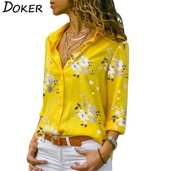 Long Sleeve Women Blouses 2019 Plus Size Turn-down - 0