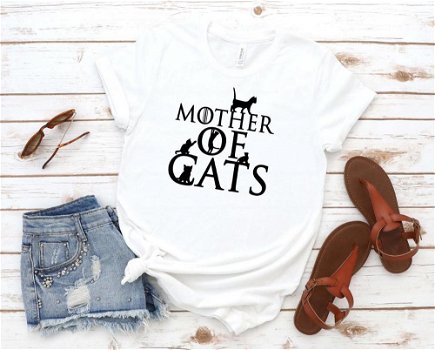 Mother of Cats Print Women tshirt Cotton Casual - 0