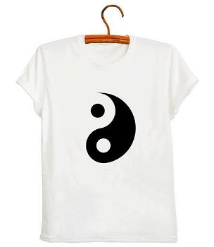Yin Yang tai chi print Women tshirts Cotton - 0