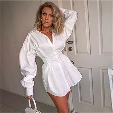 2019 autumn new Fashion Women Blouse Shirt Dress