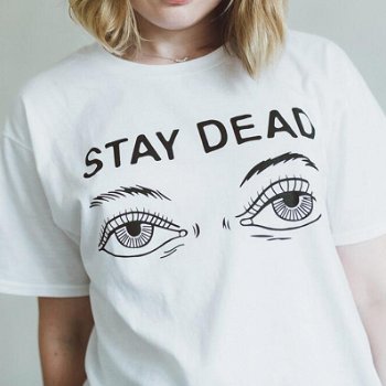 STAY DEAD Harajuku Women's Cartoon T-Shirt Unique Pattern - 0