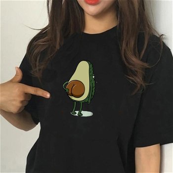 Female Funny Avocado Cartoon T Shirt Women Casual - 0