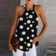 New Women Daisy Print Elegant Halter Tops Summer - 0 - Thumbnail