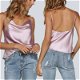 Summer Solid Sleeveless Casual Camis Strappy Vest Top - 0 - Thumbnail