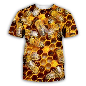 Summer Animal Bee Print T Shirt 3D Men - 0