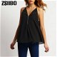 Women Blouse Sleeveless zipper Chiffon Shirt 2019 Summer - 0 - Thumbnail