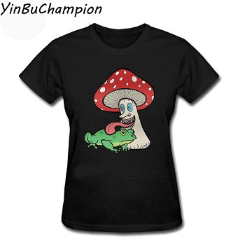 Women T Shirt Psychedelic T Shirt Mushroom Licking - 0