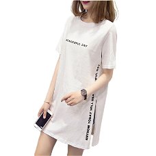 Long style White t shirt Women Spring Summer